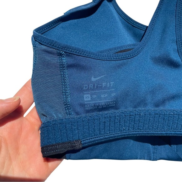 Nike dri-fit high support padded zip-front sports bra dark blue XS CN3718 - Picture 3 of 4